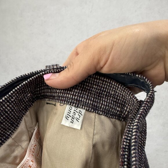 Vintage Pendleton Skirt Womens small Brown Wool Tweed A-Line Midi Lined 70s - Picture 6 of 7